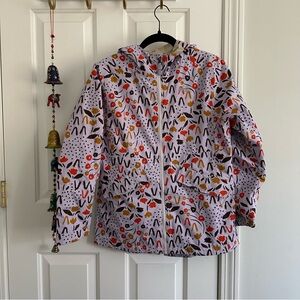 REI Girls Floral Patterned Hooded Lined Rain Jacket size 18